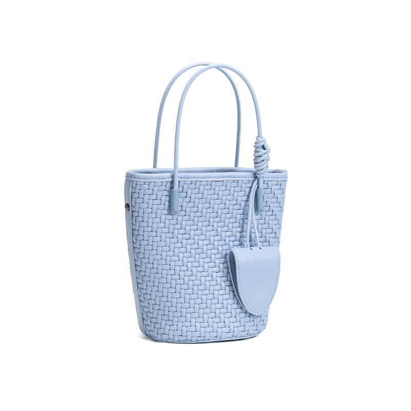 Модная женская сумка-ведро из овчины со шнурком и плетеной ручкой, новая универсальная повседневная сумка на плечо, сумка через плечо 2025