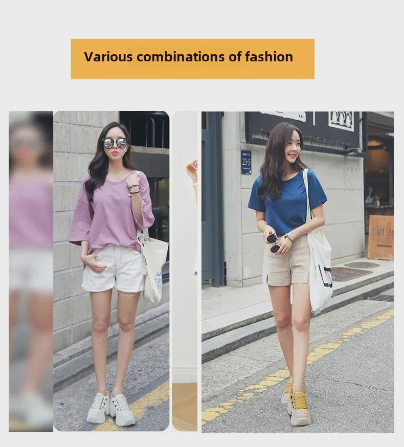 Женские летние сандалии 2024 года на платформе из дышащей кожи с внутренней частью для увеличения высоты