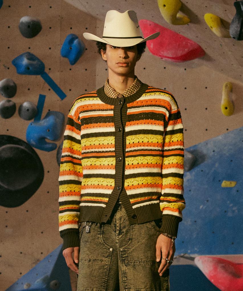 Penfield Вязаный кардиган в полоску разных цветов Желтый_Fr2Kj02U