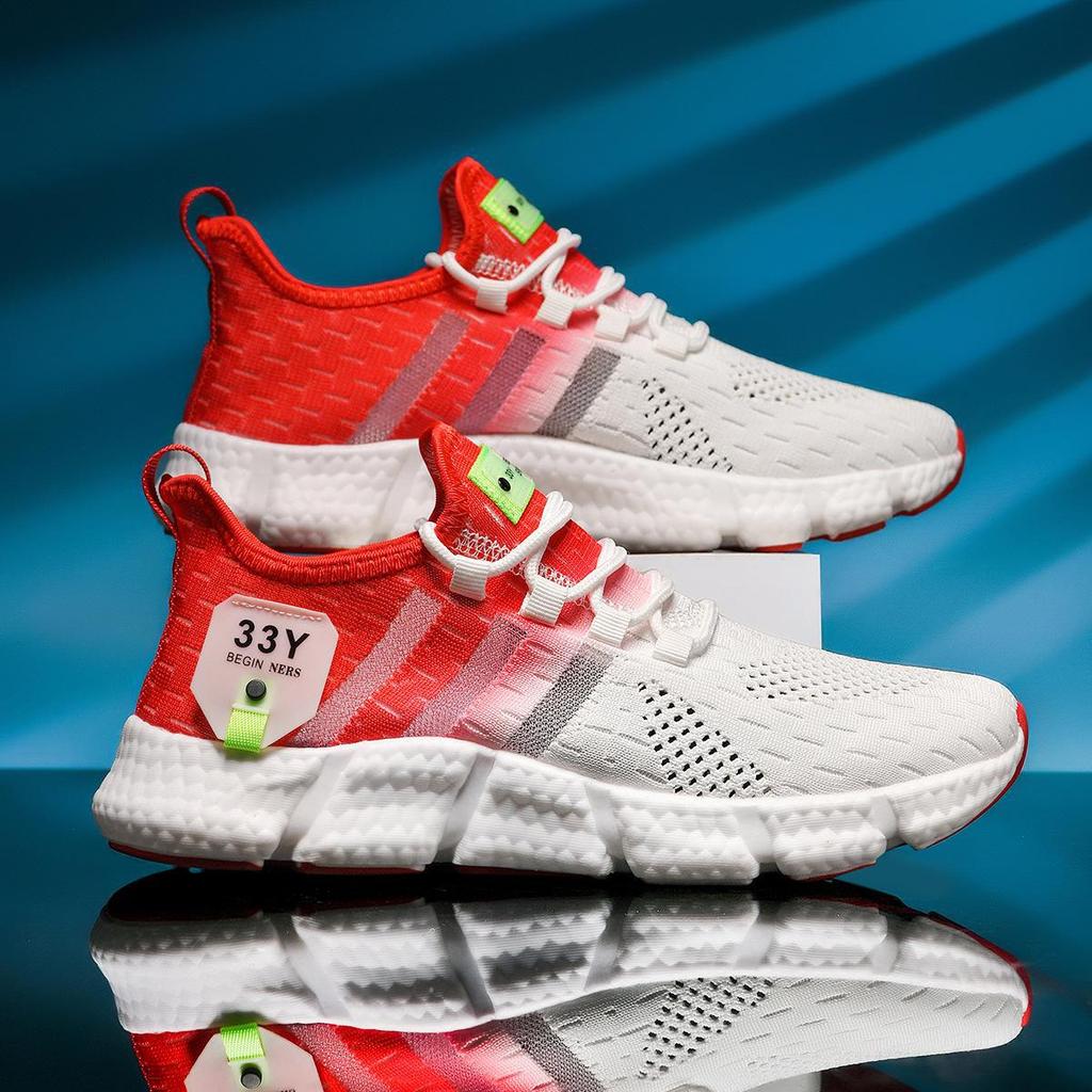 Summer 2024 Men's Breathable Mesh Sneakers with Inner Height Boost and Air Cushion