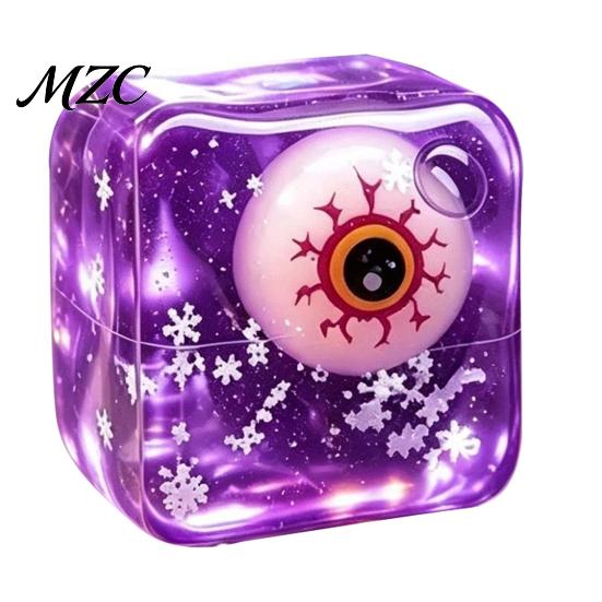 Elastic TPR Toy Stress Relief for Halloween Christmas, Anxiety Reduction Ice Cube Squeeze Party Favors Toy, Slow Rising Clear Sensory Holiday Gift