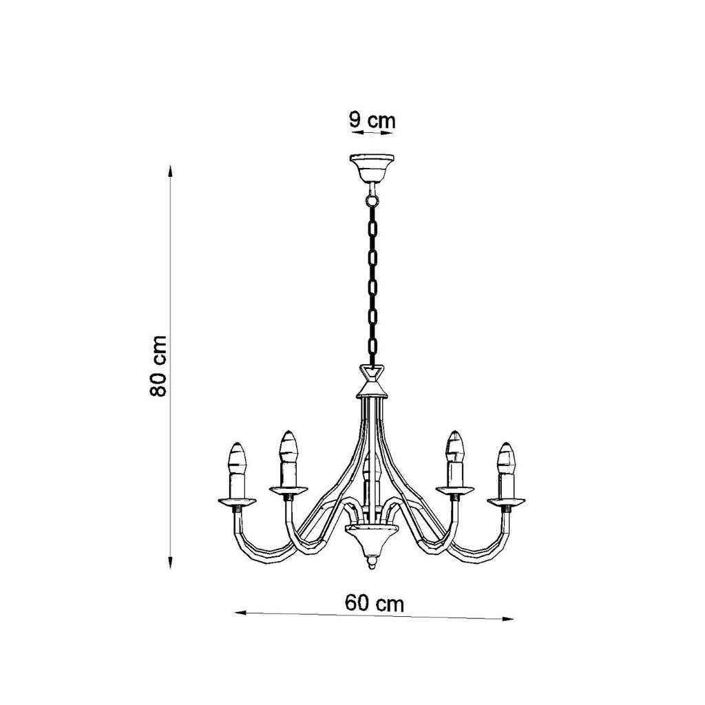 Lampa Wisząca Beron 5 E14 Czarny Lumilo 02.153.18