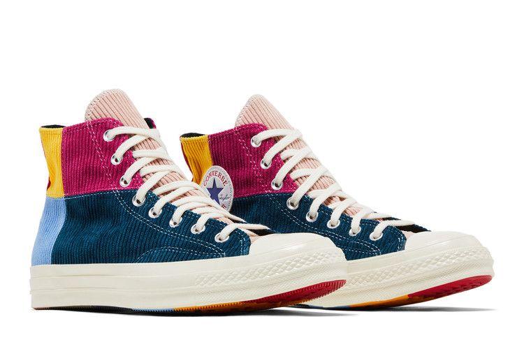 Converse Chuck Taylor All Star 70 Hi Corduroy Patchwork Gold Navy