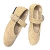 Retro woven suede square head word with shallow mouth gentle evening breeze flat bottom Mary Jane single shoes women