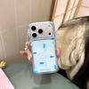 Синий блестящий чехол для телефона в корейском стиле с рыбками для iPhone 15/14/16 - Подходит для Apple 17 Pro Max, Разработан для женщин