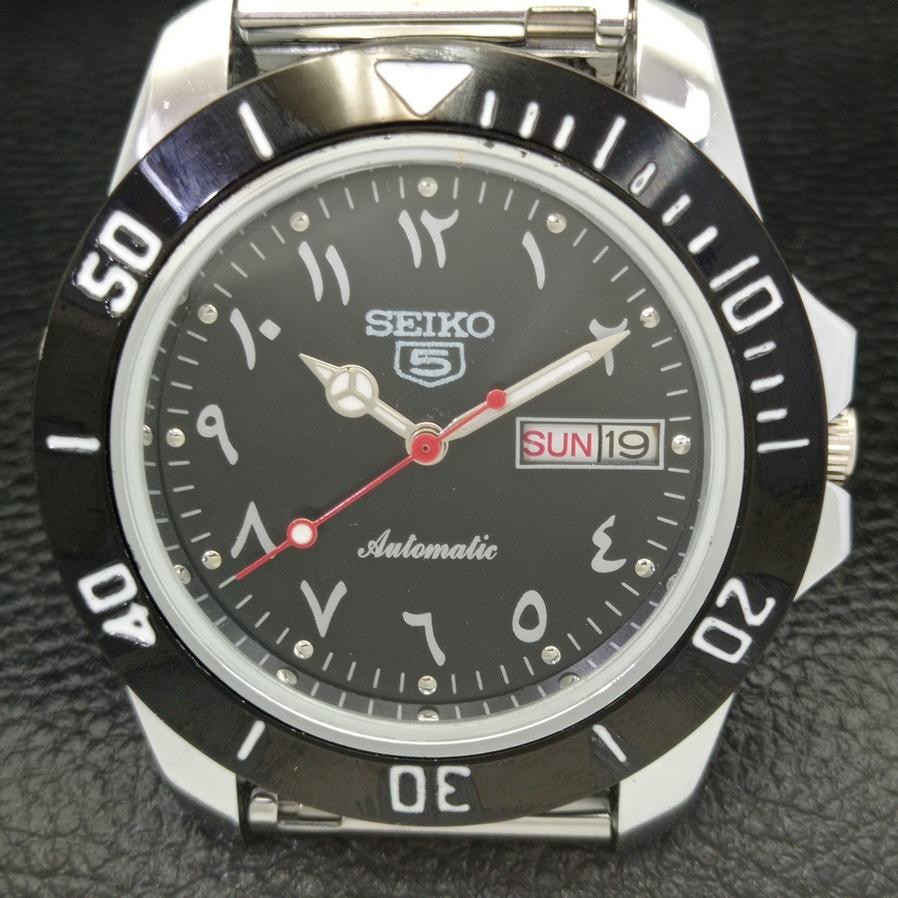 ЯПОНИЯ ВОССТАНОВЛЕННЫЕ SEIKO 5 МУЖСКИЕ 6309A АВТОМАТИЧЕСКИЕ ЧАСЫ С ЧЕРНЫМ ЦИФЕРБЛАТОМ В АРАБСКОМ СТИЛЕ a426414-2