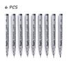 6 шт. Прецизионная черная микроручка, Набор ручек для рисования от руки, Непрерывные линии чернил, 0.05 0.1 0.2 0.3 0.4 0.5 0.6 0.8 Кисть