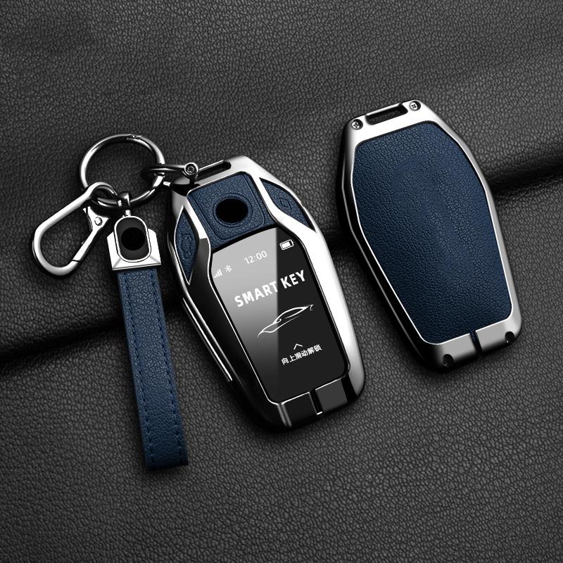Новый Автомобильный Брелок-Чехол из Кожи Овчины и Сплава для BMW 7 Серии 730 740 535L Серии E X3 X 5 X7 Светодиодный Умный Пульт ДУ Авто Брелок