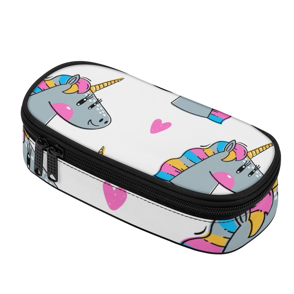 Pencil Case 300D Polyester Large Capacity Easy Open Zipper with Mesh Pocket Removable Divider and Pen Slots for Student Stationery
