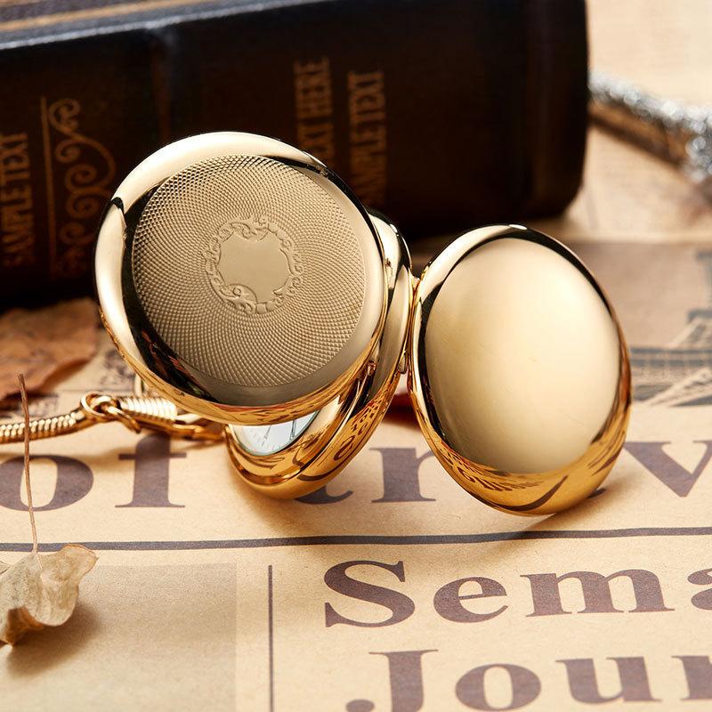 Двойные открытые ручные медные механические карманные часы с ожерельем в подарок карманные часы