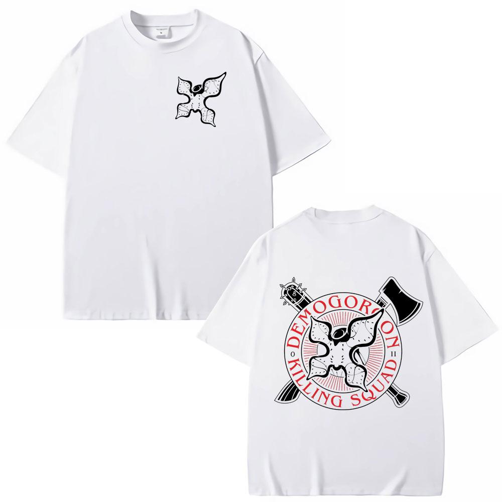 Eddie Munson Demogorgon Tshirt with Cannibal Flower Pattern 2026 Summer Pure Cotton Printed Loose Casual Tshirt