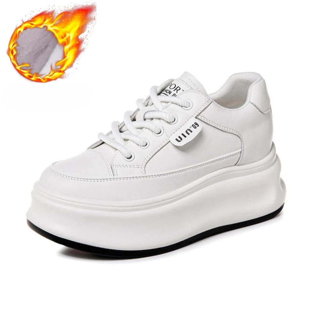 Fujin 8 см из натуральной коровьей кожи, удобные дышащие кроссовки для скейтборда на платформе, вулканизированные кроссовки с массивным скрытым каблуком