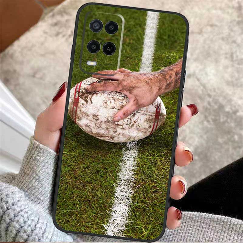 Rugby Ball Kit Team Case For Oppo A5 Pro A38 A58 A78 A98 A54 A74 A94 A18 A57 A17 A77 A80 A60 A40 A96 A76 A16 A15