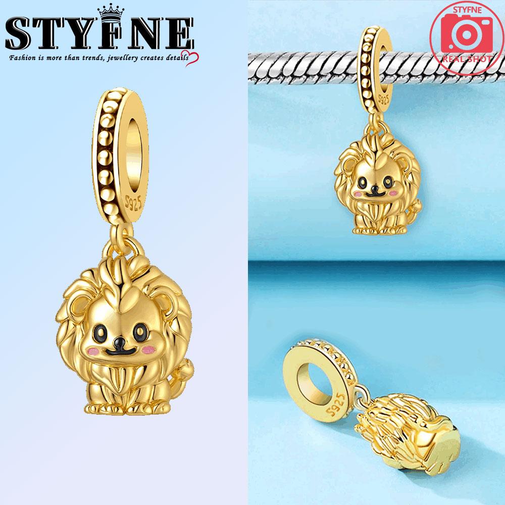 Copper Balloon Lion Elephant Panda Kitten Coffee Cup Charms Beads Pendant For Original Bracelet Woman Girl Jewelry