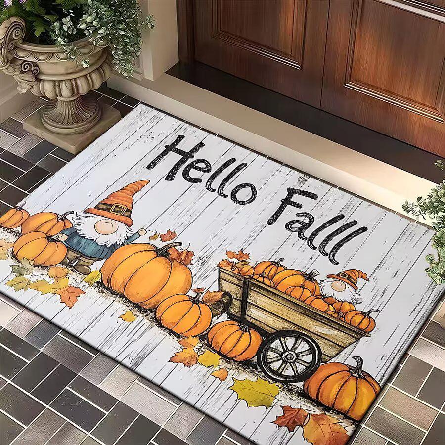 Нескользящий коврик для Хэллоуина: Грязеотталкивающий, впитывающий воду кристальный бархат для ванной комнаты или прихожей