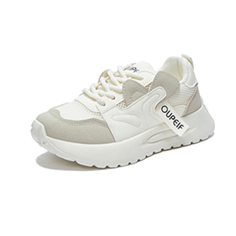 Mesh breathable dad shoes women's 2025 spring new single mesh little white shoes breathable thick-soled shoes