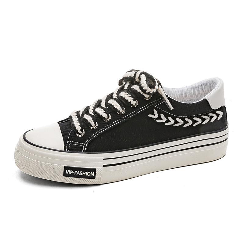 Fashion Height Increasing Canvas Shoes Women Platform Sneakers for Outdoor Trainers Female Ladies Thick Sole Footwear Sneakers Women