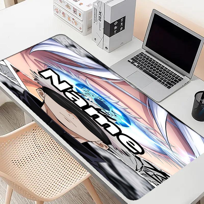 Custom Name Personalized Jujutsu Kaisen Pattern Mousepad, Laptop PC Desk Mat, Decorative Desk Mat for Home Keyboard Pad Gift