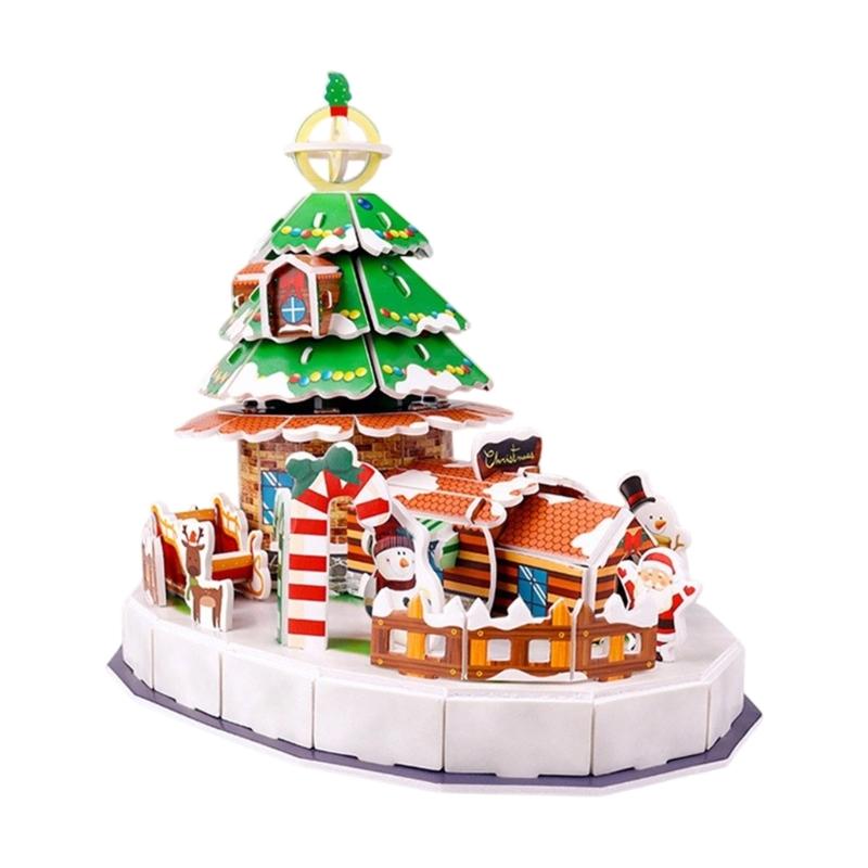 Creative Christmas Puzzle Craft Kits For Kids Handmade Paper Ornament Holiday Decoration Paper Card Jigsaws