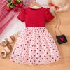 Girls' Korean Style Princess Dress - Summer 2025, Puffy Tulle, Cotton Short Sleeve