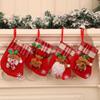 Red Flannelette Christmas Stockings with Bells Santa Claus Christmas Socks Christmas Decorations