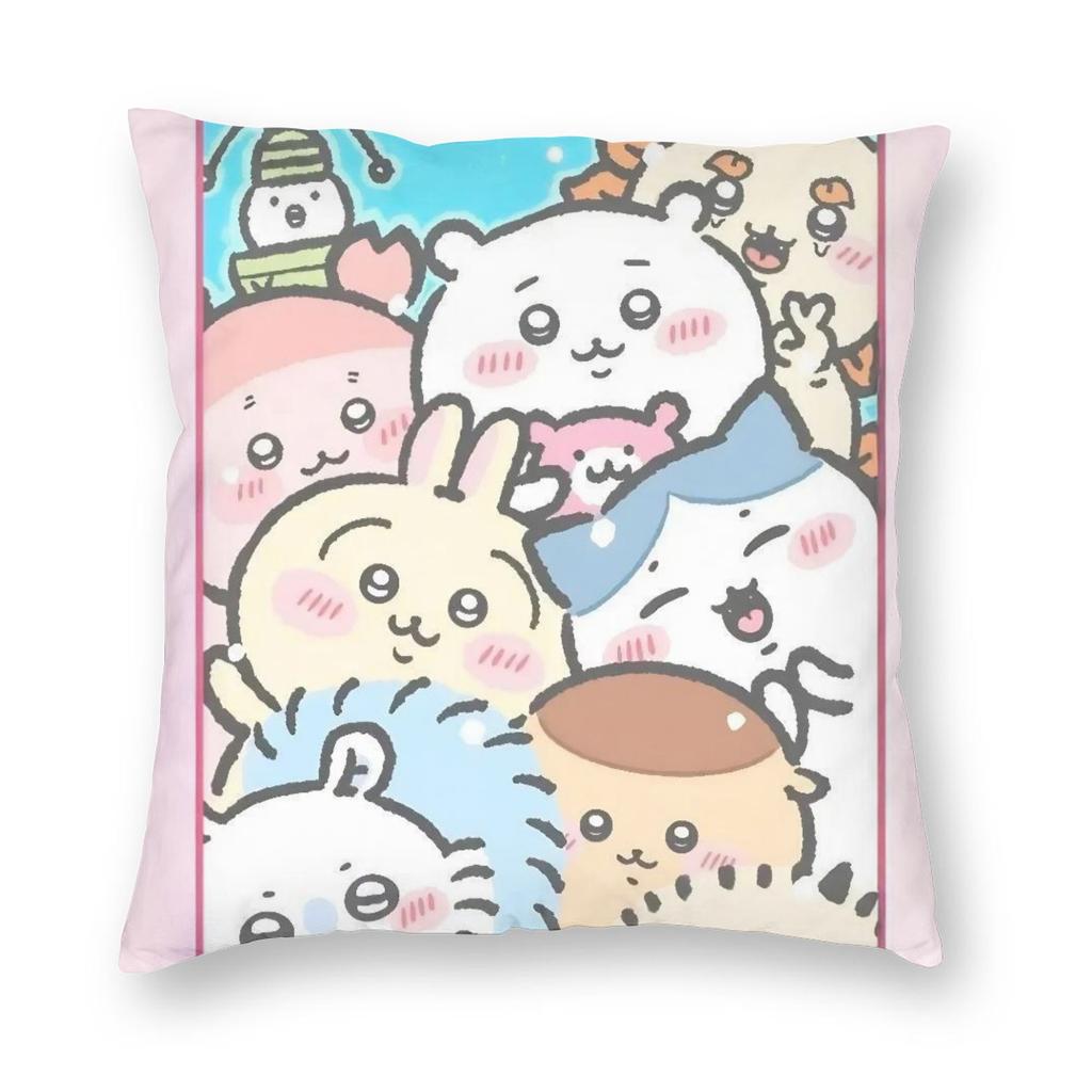 Kawaii Chiikawas Pillowcase Doublesided Printing Polyester Cushion Cover Gift  Pillow Case Cover Sofa Drop Shipping cm