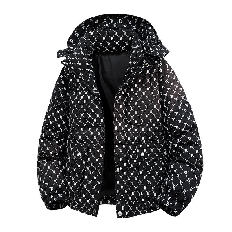 Осень Зима Мужская Женская Толстая Теплая Ветрозащитная Куртка с Капюшоном Хлопковая Мужская Повседневная Стеганая Куртка Мужская Верхняя Одежда