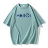 8 цветов Hello мужская хлопковая футболка с короткими рукавами большого размера свободная футболка