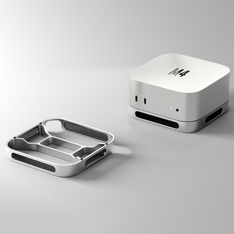 Desktop Stand Computer Riser Dustproof Base Heat Dissipation Bracket Aluminum Alloy Cooling Holder Dock for Mac mini M4/M4 Pro