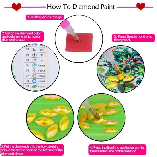 Set Rhinestone Painting Craft Kit Bright Color Cartoon Cat Pattern Picture Art Set