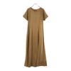 Короткий рукав Длинное платье Коричневый Боковой карман Женщины Б/у