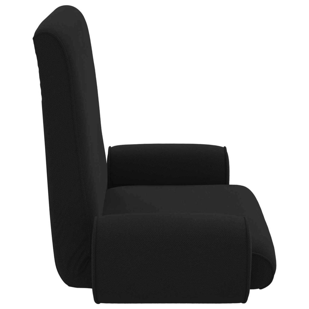 Adjustable Floor Chair Black Coarse Velvet
