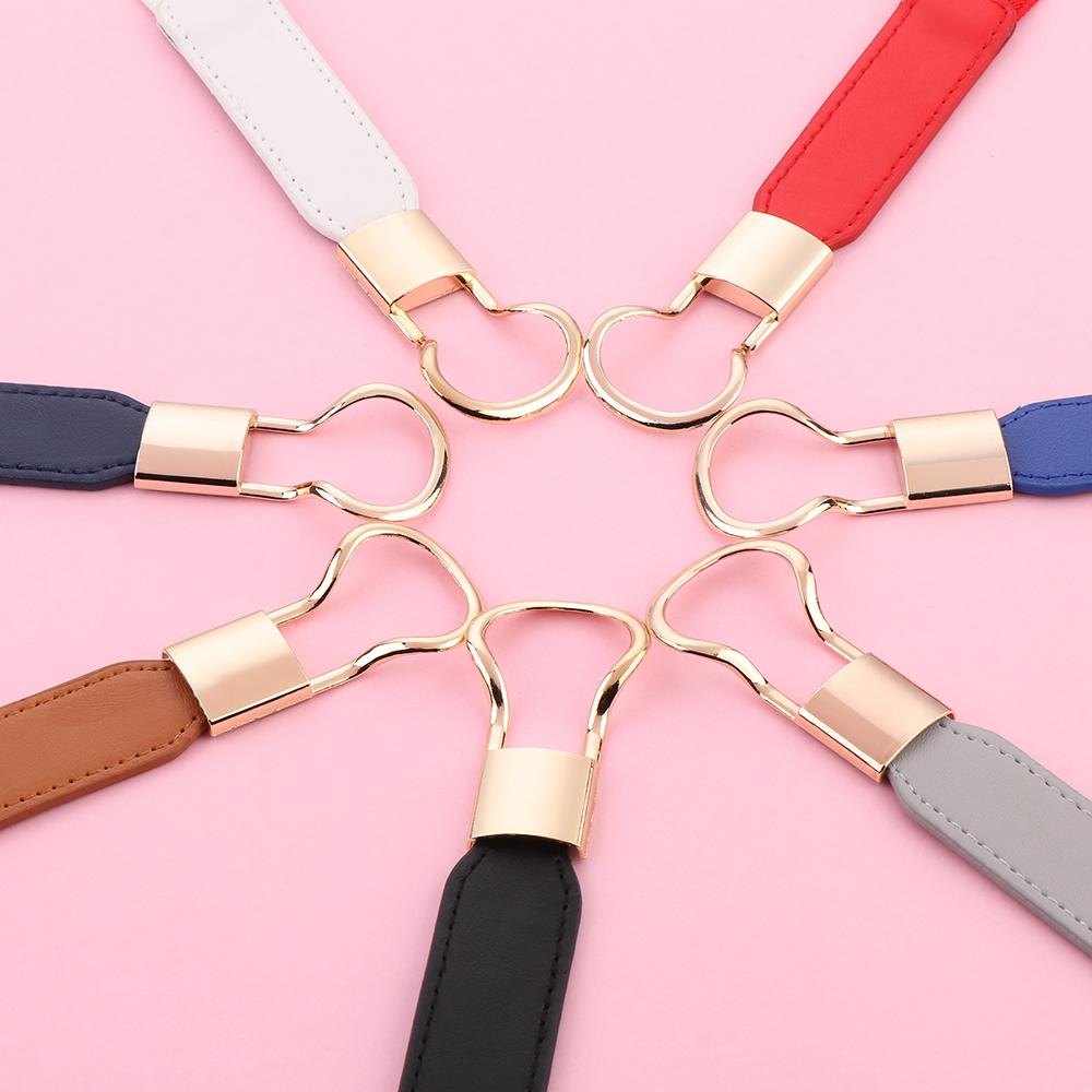 Платье Юбка Кожа PU Пояса Тонкий Пояс Эластичный Регулируемый Ремень Пряжка