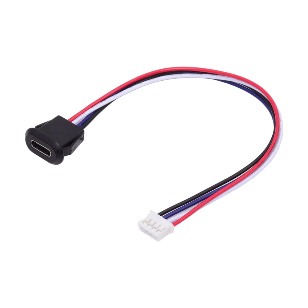 Cablecc Set Female Socket To Header Latch DIY OEM DC 5V Power 5-Piece Type-C 4-Pin Cable, 2.0mm Pitch, Mount, Support,