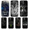 Чехол для iPhone 16 15 14 13 12 Pro Max с изображением животных: Лев, Волк, Тигр. Прозрачный мягкий чехол для iPhone 11 Pro Max 7 8 Plus XS XR. Сумки