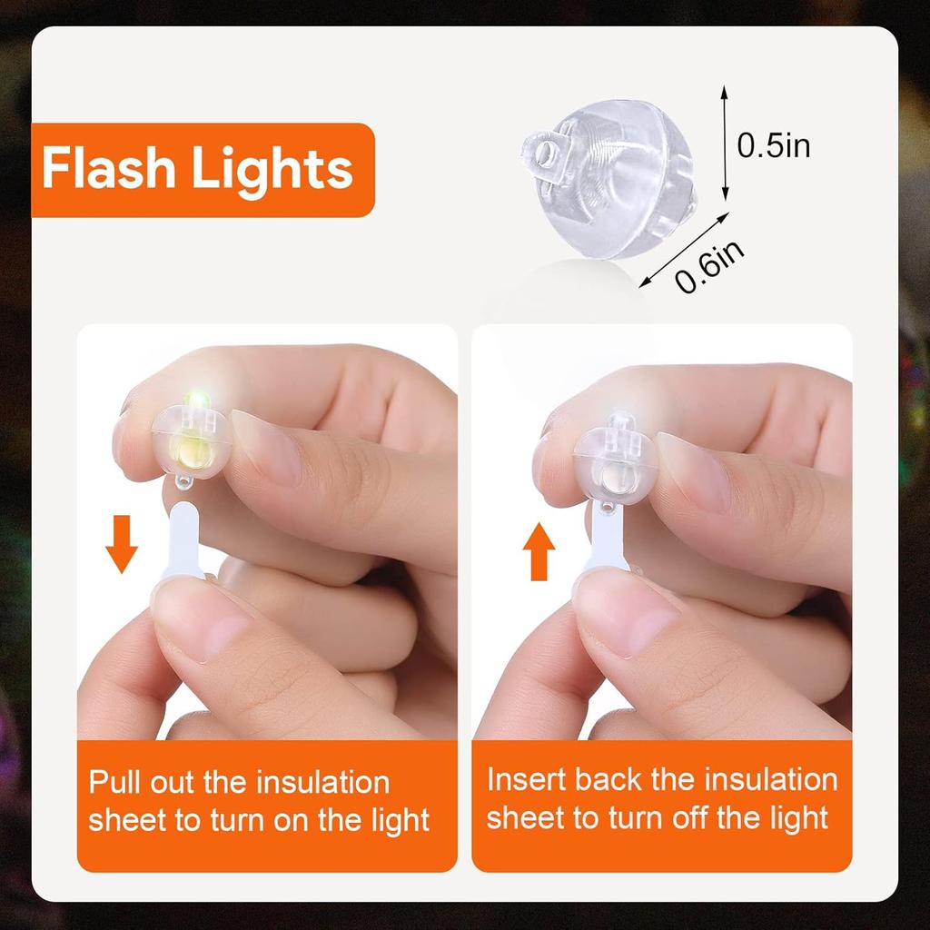 100 шт. Шариковые фонарики с длительным временем работы, мини-шариковые фонарики для бумажных фонариков, воздушных шаров, вечеринок, свадеб, дней рождений и фестивалей, рождественские декоративные огни