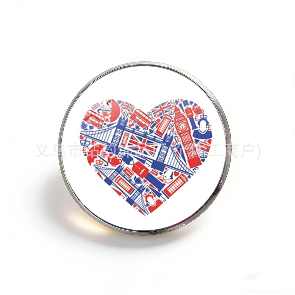 London Landmark Big Ben Brooch, British Stamp Style Backpack Coat Decorative Pin Badge