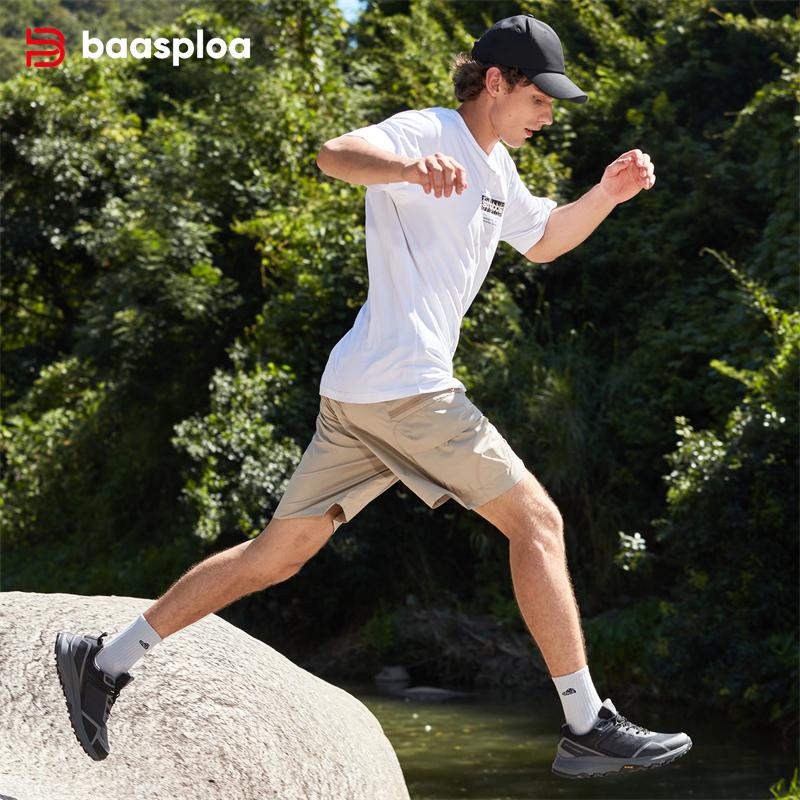 BAASPLOA Мужская уличная обувь Осенняя мужская спортивная обувь для походов на открытом воздухе Нескользящая износостойкая мужская брендовая качественная мужская обувь для походов на открытом воздухе