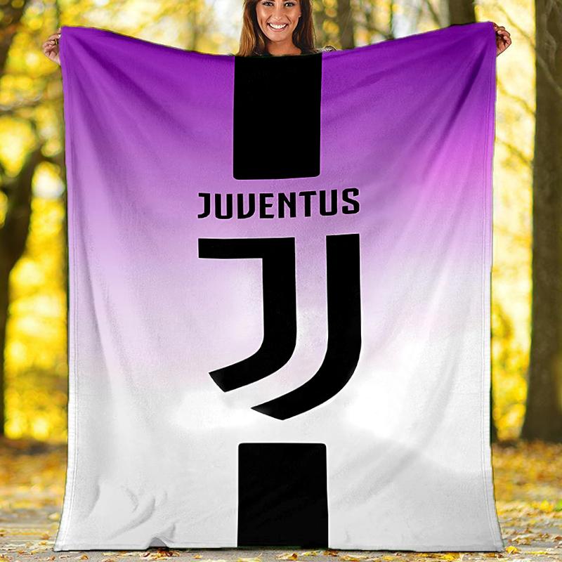 Juventus FC logo printed throw blanket—soft,warm;versatile blanket for all seasons—perfect as &air-conditioning throw,nap blanket
