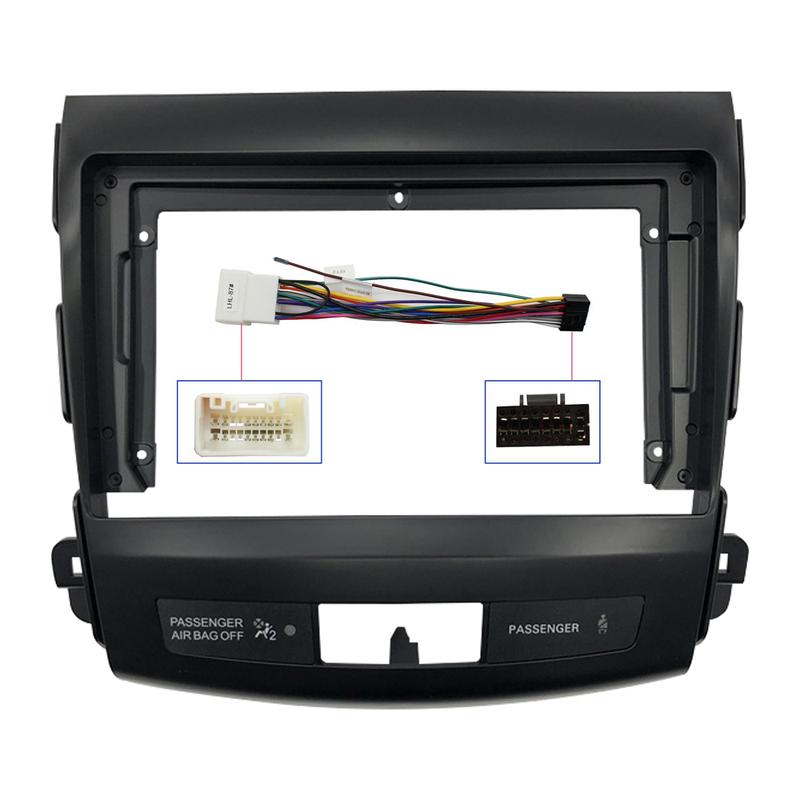 9 inch Car DVD Frame Audio Dash Trim Kits Facia Panel Radio Player screen 2 Din For Mitsubishi Outlande 2008-2011 Mount Kit