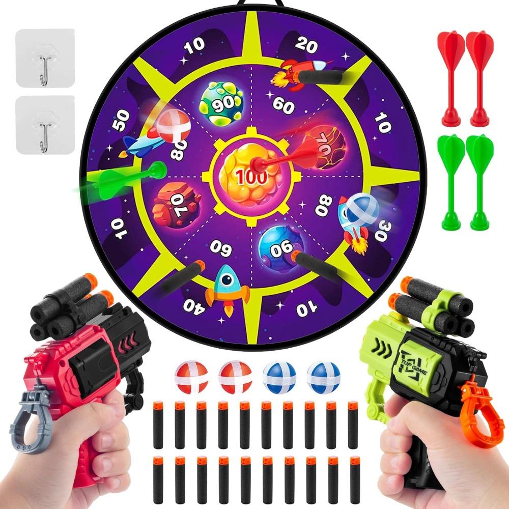 Dart Board for Kids Shooting Games with Toy Guns Sticky Balls Darts Indoor Outdoor Party Sport Toys Birthday Gift for Boys Girls