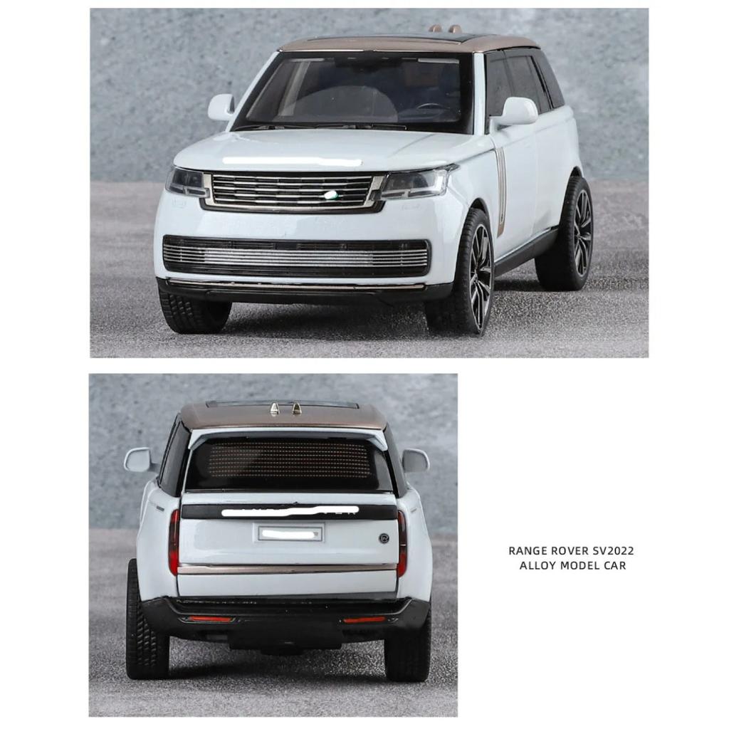 1/32 Range Rover Sv2022 Модель автомобиля из сплава с высокой имитацией, литые игрушки со звуком и светом, инерционные транспортные средства, декоративные игрушки
