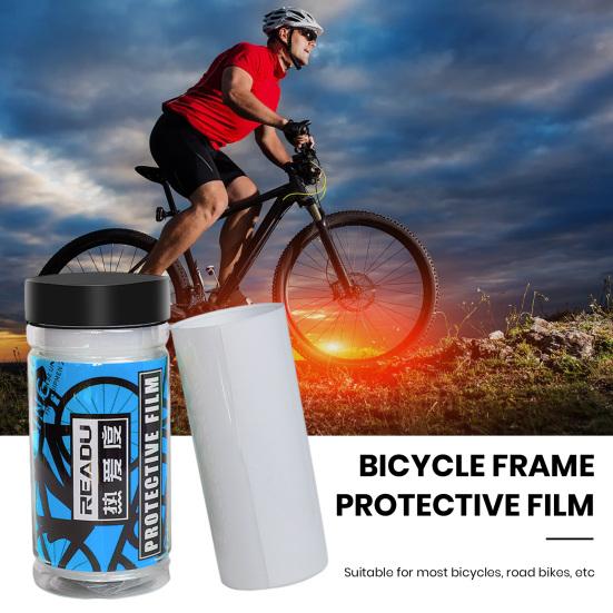 Лента для защиты велосипедной рамы Защитная пленка из ТПУ, устойчивая к царапинам, без остатков, простая в установке, универсальная прозрачная защитная пленка для велосипедной рамы
