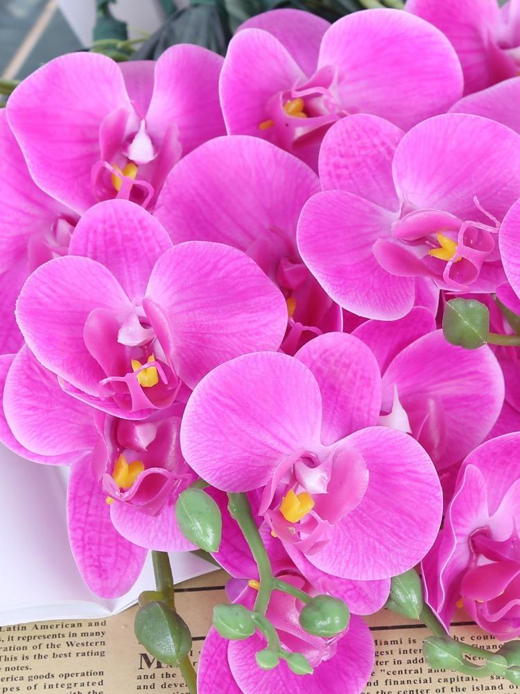 6 шт. искусственных 4 головки фаленопсиса искусственный цветок фаленопсиса пластиковые искусственные цветы для дома свадьба вечеринка наружное украшение