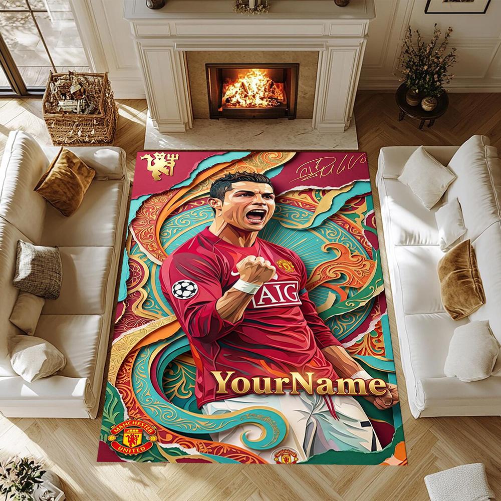 Cristiano Ronaldo (7) Customize your name rug, office chair cushion, home bedroom living room gift.