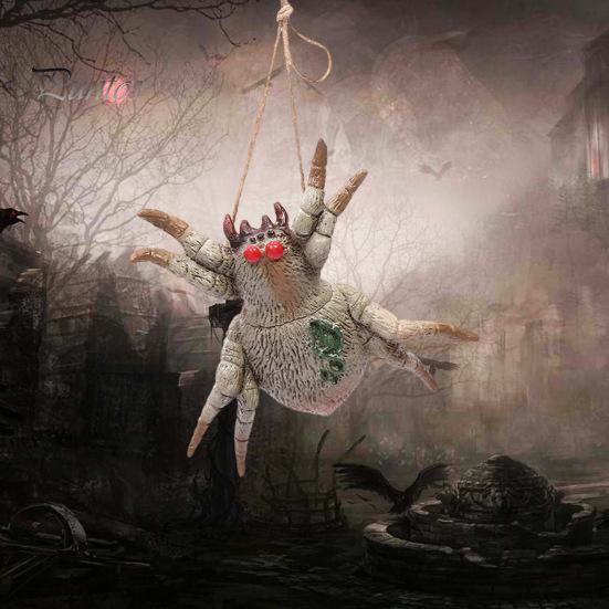 Подвеска на Хэллоуин, реалистичная, жуткая, подвесная, голова крысы, свиньи, паука, летучей мыши, украшение для дома с привидениями для вечеринки на Хэллоуин