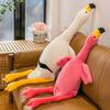 Stuffed Animal Flamingo Plush Toy Soft Cuddly Flamingo Plush with Cute Wings Adorable Zoo Animal Plushie Gift for Kid Pink/White