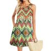 Summer Dresses For Women Beach Boho Sleeveless Vintage Printing Flowy Pocket Tshirt Tank Sundresses