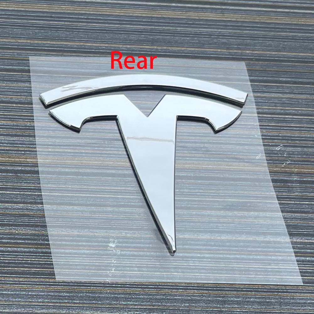 ICTB3 1 pcs suitable for Tesla logo Model 3 Mode Y car front hood logo sticker design, rear trunk badge accessory