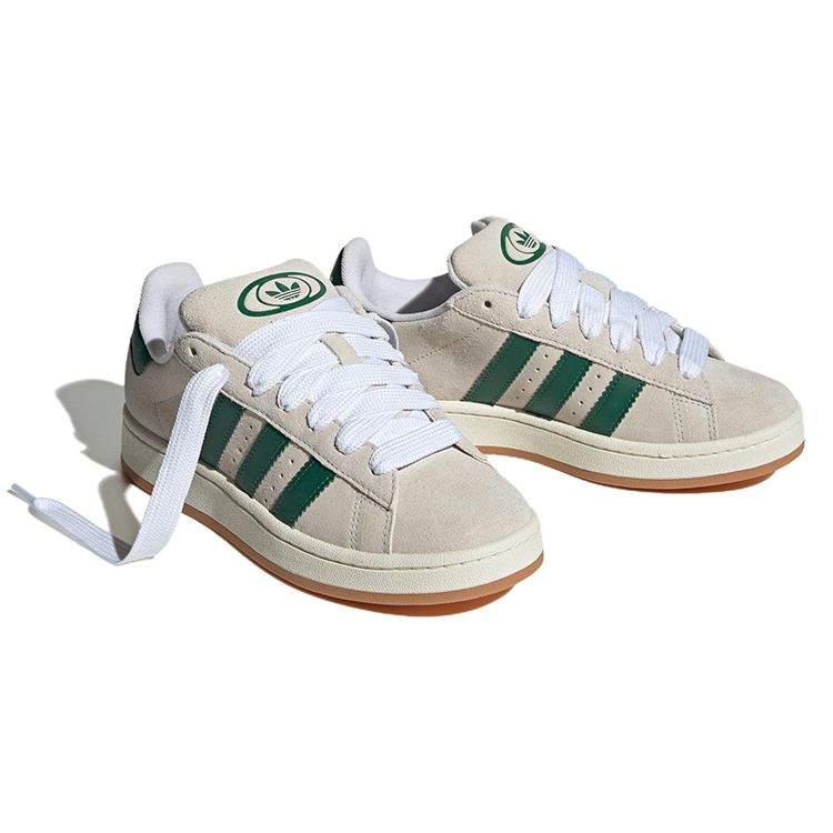 Adidas Campus 00s Crystal White Dark Green Women Sneakers Cream Off-White GY0038